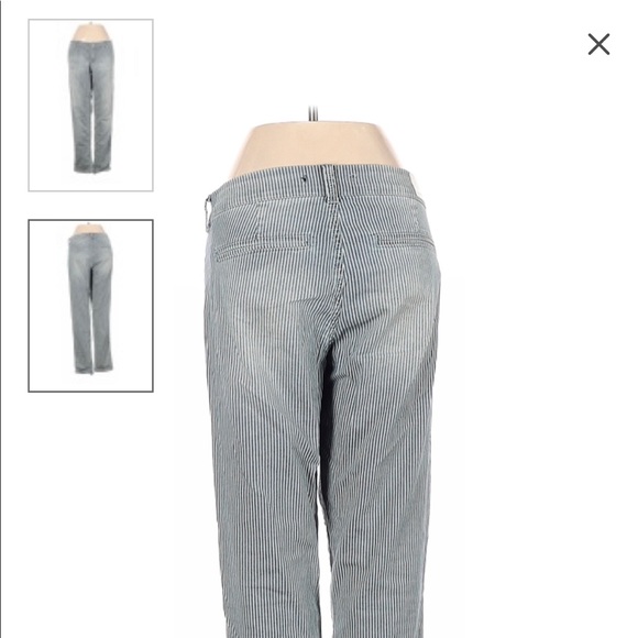 Design Lab company vintage blue and white cotton striped pants, women’s size 26 - Picture 8 of 16